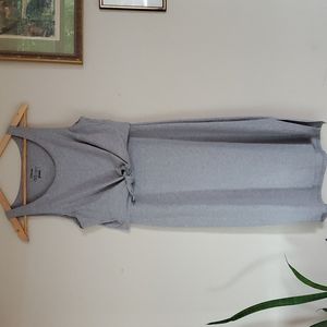 Pact Heather Grey Tie-Front Midi Dress